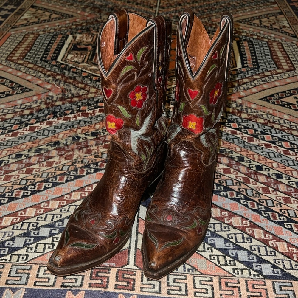 Dan Post DP3284 Bluebird Snip Toe Western Boot Brown Ladies Size 8